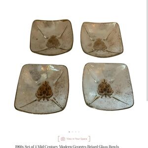 Georges Briard Gold Glass Bowls Set